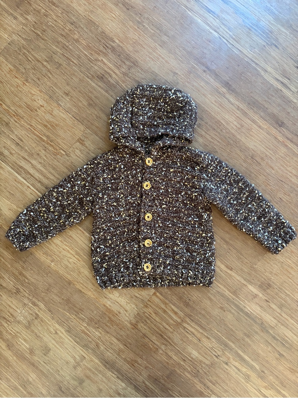 Handmade Baby Hooded Knit Cardigan Sweater Jacket - Fits Approx 12-18M
